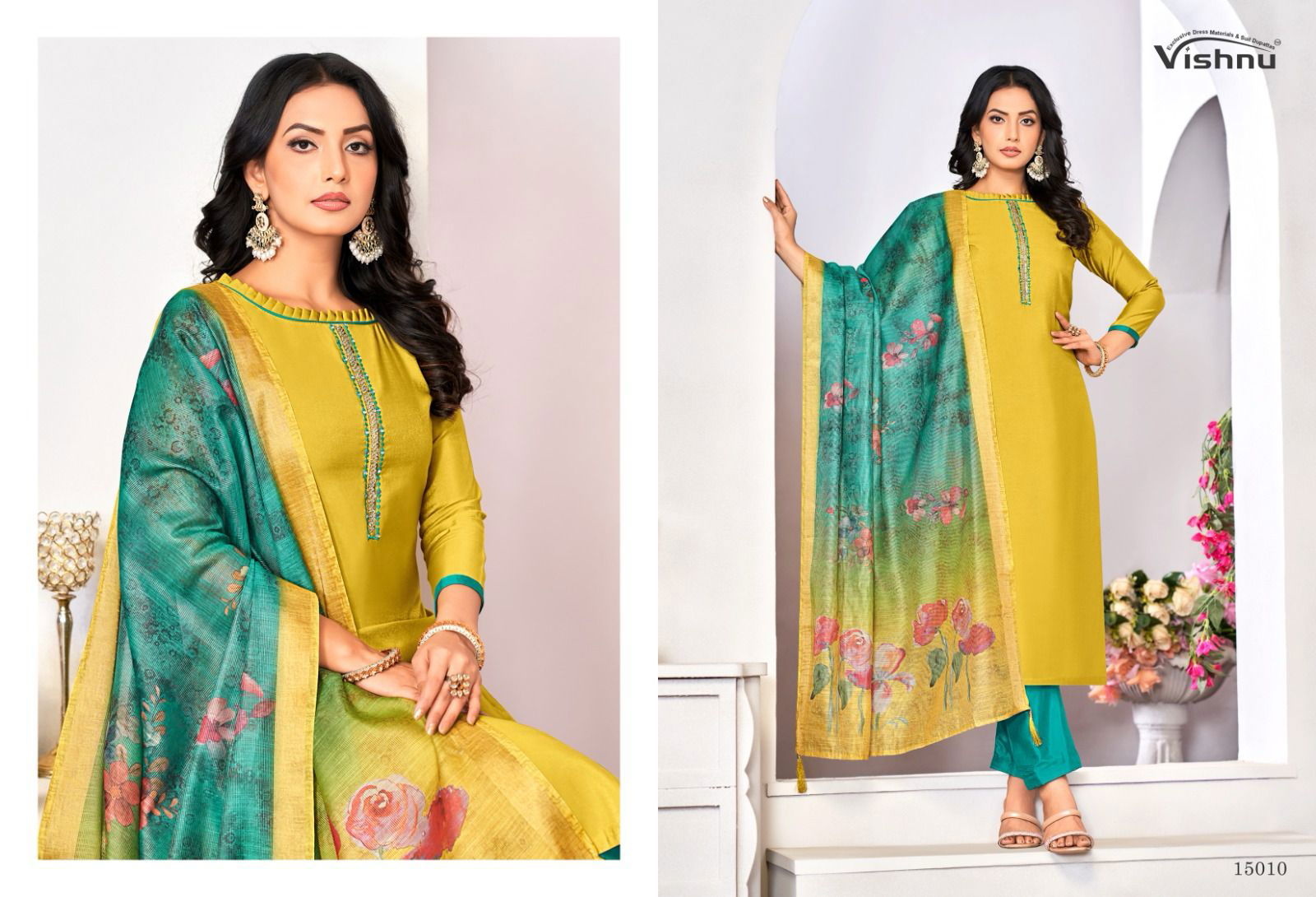 Alizza By Vishnu Roman Shimmer Designer Dress Material Exporters In India